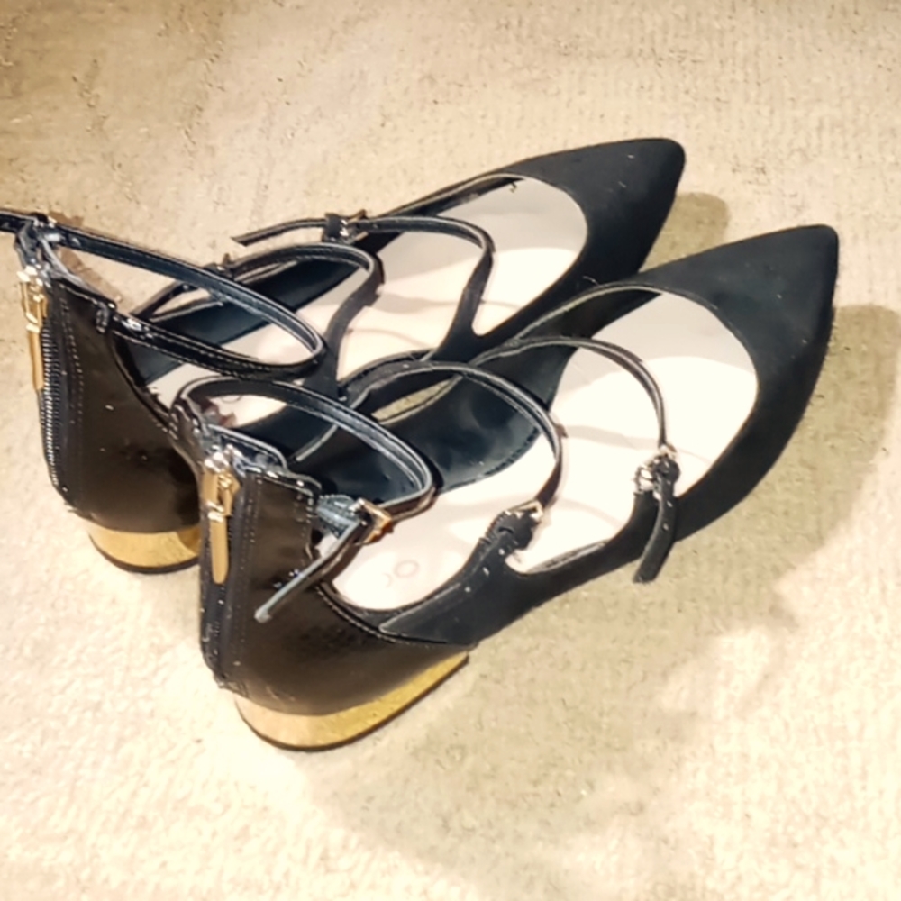 Aldo Gold Heel Strappy Flats